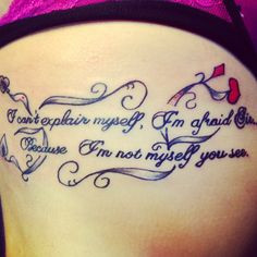 aliceinwonderland #quote #tattoo • 