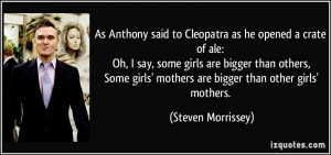 As Anthony said to Cleopatra as he opened a crate of ale: Oh, I say ...