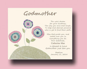 ... Gift from Godchild - Godmother Keepsake, Godmother Christening - TREE