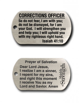 corrections officer dog tag chain necklace