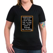 Homeschool Too Women's V-Neck Dark T-Shirt for