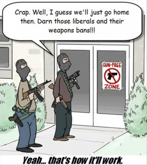 funny pictures, gun free zone