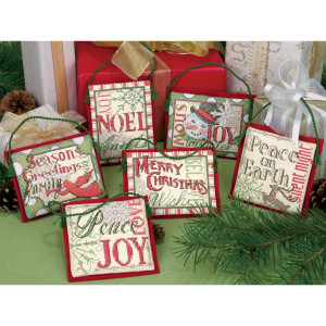 Dimensions Christmas Sayings Ornaments Counted Cross Stitch Kit Up To ...