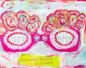 Rose-Colored Glasses-Mixed Media Pr int ...