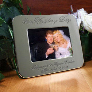 ... -Our-Wedding-Day-Picture-Frame-Engraved-Silver-Wedding-Photo-Frame