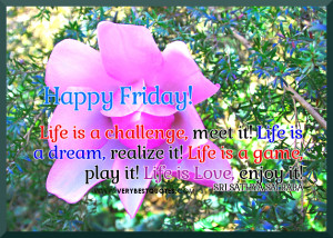 Life is a challenge, meet it! Life is a dream, realize it! Life is a ...