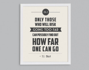 ... Retro 26.2 T.S. Eliot Print - Typographic Inspirational Running Quote