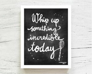 Kitchen art print Inspirational quote Chalkboard Typography Office ...