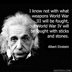 albert einstein quote world war sticks stones