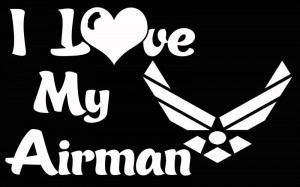 USAF I Love My Airman Vinyl Car Decal - US Air Force Girlfriend Wife ...