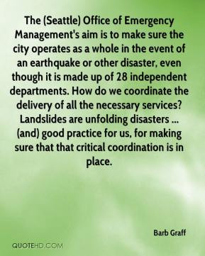 Barb Graff - The (Seattle) Office of Emergency Management's aim is to ...