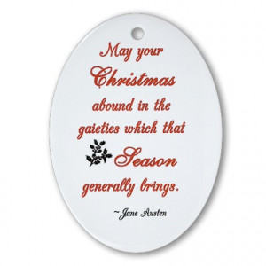 Austen Christmas Quote Oval Ornament