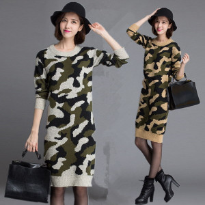 New 2014 Dresses Women Knitting Cotton Dresses Korea Style Slim Casual