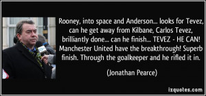 Rooney, into space and Anderson... looks for Tevez, can he get away ...