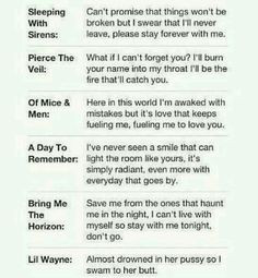 ... the Veil, Of Mice and Men, ADTR, BMTH....then there's Lil' Wayne More