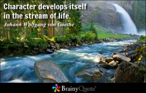 ... develops itself in the stream of life. - Johann Wolfgang von Goethe
