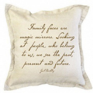 Ben's Garden Belgian Linen Pillow with Family Faces Quote