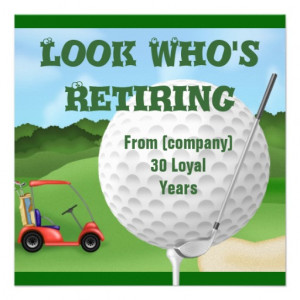 Golf Retirement Invitations TEMPLATE from Zazzle.com