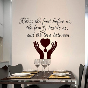 Wall Decals Quote Prayer Bless the food before Decal Vinyl Sticker ...