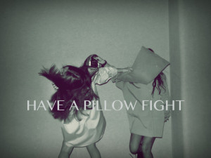 alone, fight, friends, night, party, pillow, pillow fight, quotes ...