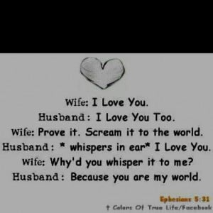 ... husband i love you too wife prove it scream it to the world husband