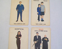 Vintage Addams Family Cards from th e Game 1965 Morticia Gomez ...