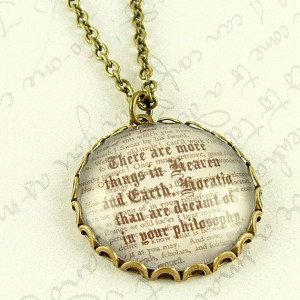 Literary Gifts - Shakespeare's Hamlet Quote Pendant Necklace - Old ...