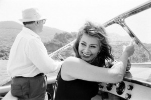 Sophia Loren with her husband, Carlo Ponti, on a boating trip off of ...