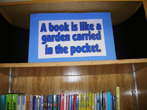 quote signs for library shelves