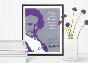 Beethoven Quote, Quote Print, Music Quotes, Composers, Music Art, Wall ...