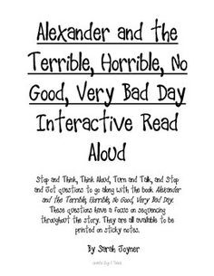 Alexander and the Terrible, Horrible, No Good, Very Bad Day ...