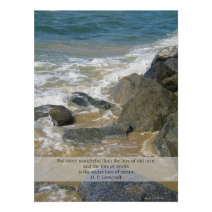 Lore of Ocean quote - Newport Beach scene Print