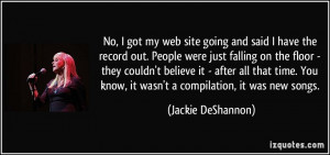 and said I have the record out. People were just falling on the floor ...