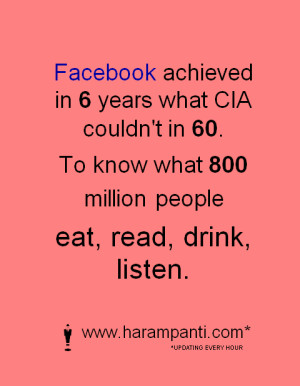 ... achieved more then CIA in 60 years! - Funny One Liner about facbook