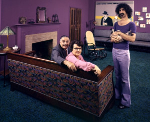 Frank Zappa in his eclectic Los Angeles home with his cat, his dad ...