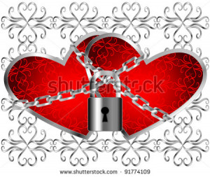 Locked Hearts Two hearts chained & locked together like an unbreakable ...