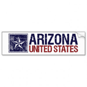 Vintage United States with Star – Arizona Bumper Sticker