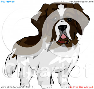 clipart cute st bernard dog royalty free vector illustration by bnp