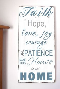 Family Rules -Faith, Hope, Love, Joy Make This House Our Home ...