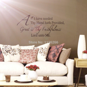 Christian Wall Decals Quotes Great Is Thy Faithfulness Lord unto Me ...