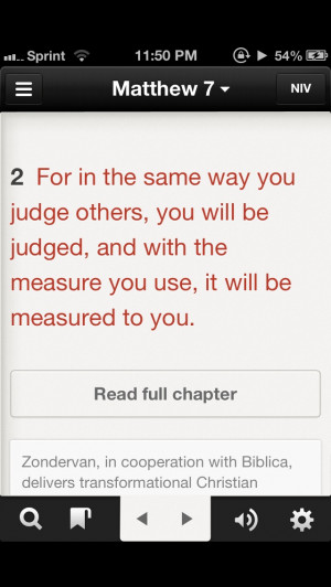 bible quotes about judging others