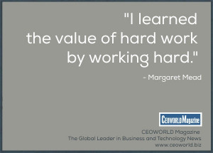 ... value of hard work by working hard.