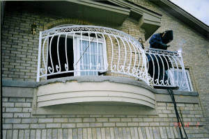 Wrought Iron White BellyBalusterRailings