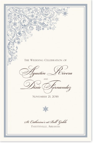 Snowstorm Wedding Programs