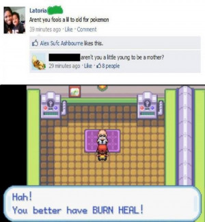 Pokemon Facebook Burn