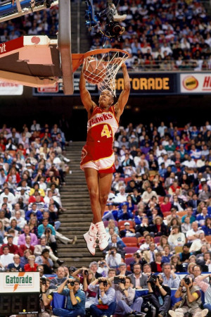 nba slam dunk contest beating his atlanta hawks teammate and 1985 dunk ...