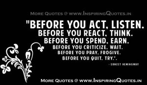 Ernest Hemingway Quotes, Inspirational Thoughts, Famous Quotes Images ...