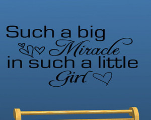 Such A Big Miracle Baby Girl Nursery Vinyl Wall Decal Quotes Home Wall ...