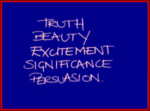 Truth Beauty Excitement Significance Peruasion