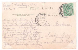 Post Card - Sir Isaac Pitman ( Pitman's Shorthand ) - from Cambridge ...